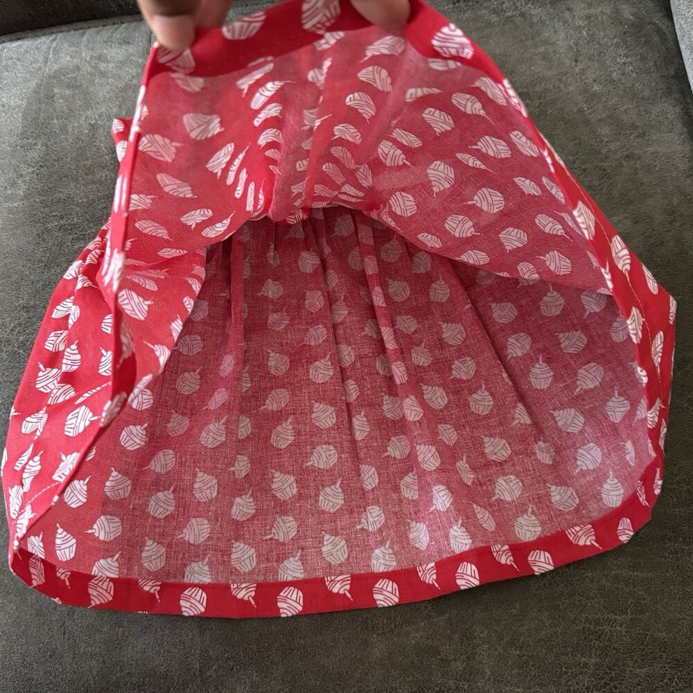 Baby Girl Dress 6-12 Months Red White Print Ribbon Sleeveless Cute - Picture 9 of 12